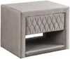 Vente-unique - DANIELE Nachttisch SamtStoff Beige - B 35 cm x H 41 cm x L 50 cm Bild 3