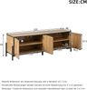 Merax 153 cm TV-Schrank, lowboard, TV-Ständer mit 4 Türen, kontrastierendem geometrischem Design, geeignet für Fernseher um die 65 Zoll, Natur Bild 4