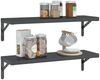 vidaXL Wandregale 2 Stk. 75x23,5 cm Schwarz Edelstahl 3214516 Bild 4