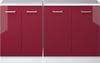 Dachschrägenschrank-Set Rion Rot Hochglanz 140 cm 2er Set Schrankkorpuss 60 cm Tiefe Vicco Bild 4