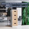 Hängeregisterschrank abschließbar SARA - 4 Schubladen mit Schloss | Aktenschrank Büroschrank aus Stahl Metallschrank, 132x46x62cm Weiß-Sonoma Eiche Bild 3