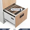 Hängeregisterschrank abschließbar SARA - 4 Schubladen mit Schloss | Aktenschrank Büroschrank aus Stahl Metallschrank, 132x46x62cm Weiß-Sonoma Eiche Bild 4