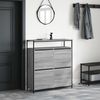 vidaXL Schuhschrank mit 4 Klappen Grau Sonoma 100x34x112 cm 3214416 Bild 3