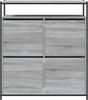 vidaXL Schuhschrank mit 4 Klappen Grau Sonoma 100x34x112 cm 3214416 Bild 5