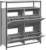 vidaXL Schuhschrank mit 4 Klappen Grau Sonoma 100x34x112 cm 3214416 Bild 4