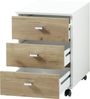 Rollcontainer >M-412< (BxHxT: 40x57x49 cm) in weiss | braun - 40x57x49cm (BxHxT) Bild 2