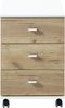 Rollcontainer >M-412< (BxHxT: 40x57x49 cm) in weiss | braun - 40x57x49cm (BxHxT) Bild 3