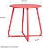 Beistelltisch Gartentisch Rund Metall Balkontisch Rot Outdoor Tisch Metalltisch Bistrotisch Kaffeetisch Bild 3