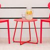Beistelltisch Gartentisch Rund Metall Balkontisch Rot Outdoor Tisch Metalltisch Bistrotisch Kaffeetisch Bild 2