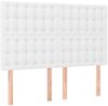 vidaXL Boxspringbett mit Matratze Weiß 140x190 cm Kunstleder 3137660 Bild 5