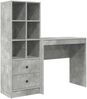 vidaXL Schreibtisch mit Schubladen mit Regal 2 pcs Beton Grau 3337316 Bild 2