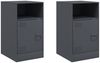 vidaXL Nachttische 2 Stk. Anthrazit 34,5x39x62 cm Stahl 841768 Bild 4