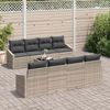 vidaXL Sofa Set mit Kissen 7 pcs Hellgrau und Dunkelgrau Poly-Rattan 3355321 Bild 3