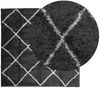 vidaXL Teppich Shaggy Hochflor Modern Schwarz und Creme 120x120 cm 375409 Bild 3