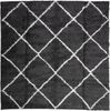 vidaXL Teppich Shaggy Hochflor Modern Schwarz und Creme 120x120 cm 375409 Bild 2
