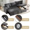 3-Sitzer Sofa mit Bettfunktion, Stauraum, Zierkissen, Rückenkissen, USB und Type-C, Liegefläche erweiterbar, Schlafsofa, Ecksofa, L-Form, Chenille Bild 3