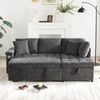 3-Sitzer Sofa mit Bettfunktion, Stauraum, Zierkissen, Rückenkissen, USB und Type-C, Liegefläche erweiterbar, Schlafsofa, Ecksofa, L-Form, Chenille Bild 2