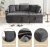 3-Sitzer Sofa mit Bettfunktion, Stauraum, Zierkissen, Rückenkissen, USB und Type-C, Liegefläche erweiterbar, Schlafsofa, Ecksofa, L-Form, Chenille Bild 4