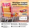 HOMECALL Klappstuhl Strandstuhl Leicht Klappbar Camping, 5-fach verstellbare Rückenlehne (Bis 136KG, Aluminiumrahmen, große Kühltasche und Aufbewahrungstasche, 1 St), Seitentaschen, Kopfstütze, Schultergurten, Handtuchhalter Bild 4
