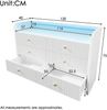 Merax Sideboard, Kommode mit LED-Beleuchtung und 6 Schubladen, Wellenförmiges Rillendesign, Moderner Schrank für Wohnzimmer und Schlafzimmer, 120x40x75cm, Weiß Bild 4