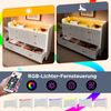 Merax Sideboard, Kommode mit LED-Beleuchtung und 6 Schubladen, Wellenförmiges Rillendesign, Moderner Schrank für Wohnzimmer und Schlafzimmer, 120x40x75cm, Weiß Bild 5