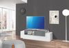 Dmora TV-Schrank Andris, niedriges Wohnzimmer-Sideboard, Fernsehständer-Basis, 100 % Made in Italy, 160 x 45 x 51 cm, glänzendes Weiß und Schiefer, Bild 2