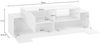 Dmora TV-Schrank Andris, niedriges Wohnzimmer-Sideboard, Fernsehständer-Basis, 100 % Made in Italy, 160 x 45 x 51 cm, glänzendes Weiß und Schiefer, Bild 3