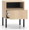 Selsey 'Barnee' – Nachttisch 1 Schublade mit offenem Fach, Eichenholzoptik, 40 cm Bild 4