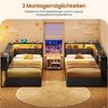 KIMENICH Polsterbett Schlafsofa mit LED-Beleuchtung, Jugendbett mit 2 Schubladen (1-tlg, Ohne Matratze), Kopfteil mit offenem Regal und Schrank, 90x190cm Bild 4