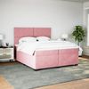 vidaXL Boxspringbett mit Matratze Rosa 200x200 cm Samt 3291001 Bild 3