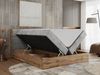 Boxspringbett mit Kopfteil und Topper, Polsterbett - ALBERO 2 - 180 x 200 cm - Hellgrau Velours - H4 Bild 3