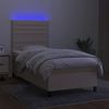 vidaXL Boxspringbett mit Matratze & LED Creme 90x200 cm Stoff 3134930 Bild 4