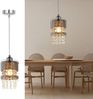 ZMH Pendelleuchte Modern Esstisch Hängelampe: 1 Flammig E27 Glas Hängeleuchte 150CM Max Höhenverstellbar Design Kristall Pendellampe für Wohnzimmer Schlafzimmer Küche Esszimmer Ohne Leuchtmittel Bild 2