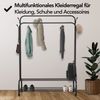 Brixy Kleiderständer - Kleiderständer Doppel - Garderobenständer Auf Rollen - Kleiderständer Mit Schuhregal - 98 x 34 x 159 cm - Schwarz Bild 5