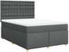 vidaXL Boxspringbett mit Matratze Dunkelgrau 140x200 cm Stoff 3293618 Bild 3