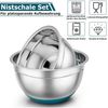 TEAMFAR Rührschüssel Set 7tlg Edelstahl Salatschüssel Luftdichten Deckel 0,7L Bild 3