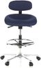 hjh OFFICE Arbeitsstuhl Arbeitshocker WORK MF Stoff Blau Bild 3