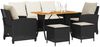 vidaXL 6-tlg. Garten-Sofagarnitur mit Kissen Schwarz Poly Rattan 3324586 Bild 4
