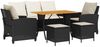 vidaXL 6-tlg. Garten-Sofagarnitur mit Kissen Schwarz Poly Rattan 3324586 Bild 2