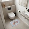 OnlyWow WC-Vorleger Seestern - Wasser - Klar, Höhe 10 mm, Polyester, Rechteckig, WC Teppich, Toilettenvorleger, Toilettenteppich, Badematte 60x40 cm Bild 2