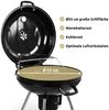 Kugelgrill Holzkohle ENNO [Inkl. Handschuhe & Ablage] BBQ Grill Holzkohlegrill mit klappbarem Deckel 55cm Grillwagen mit Rädern, Schwarz Bild 4