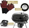 Kugelgrill Holzkohle ENNO [Inkl. Handschuhe & Ablage] BBQ Grill Holzkohlegrill mit klappbarem Deckel 55cm Grillwagen mit Rädern, Schwarz Bild 5