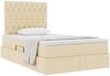 vidaXL Aufbewahrungsbett mit Matratze Creme 120 x 190 cm Stoff 3371833 Bild 3