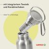 wenco Trinkflasche Edelstahl 1l / 1000ml isoliert und auslaufsicher für kalte und heiße Getränke auch als Thermoskanne verwendbar – mit Teesieb – BPA frei – silber Bild 4
