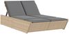 vidaXL Doppel-Sonnenliege mit Auflagen Beige Poly Rattan 368182 Bild 2