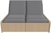 vidaXL Doppel-Sonnenliege mit Auflagen Beige Poly Rattan 368182 Bild 3