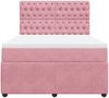 vidaXL Boxspringbett mit Matratze Rosa 140x200 cm Samt 3292369 Bild 4