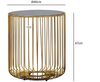 Beistelltisch Glas Metall 40cm Gold Rund - Moderner Anstelltisch - Design Sofatisch Couchtisch Drahtkorb - Loungetisch mit Gittergestel - Runder Wohnzimmertisch Klein Handmade Bild 4