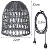 MARELIDA Hängeleuchte Lampenschirm BELL Rattanstil outdoor mit E27 Fassung 33cm wetterfest Bild 3