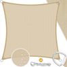 KESSER® Sonnensegel Sonnenschutz Windschutz | HDPE Gewebe | wasserabweisend & windabweisend | 5-Fach quer vernäht robust & stabil Schattenspender Garten Balkon Terrasse Quadrat, Creme, 2x2m Bild 1